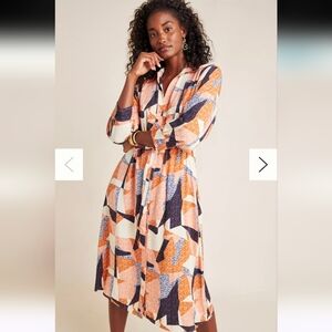 Anthropologie Corey Lynn Calter Abstract Patchwork Shirtdress Size XS